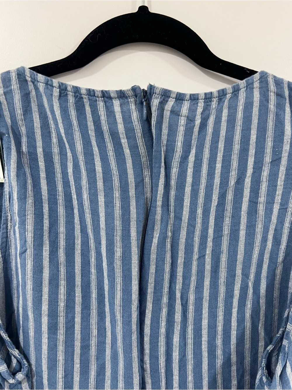 The Nines by HATCH Blue & White Vertical Stripe Jumpsuit - Picture 3 of 5
